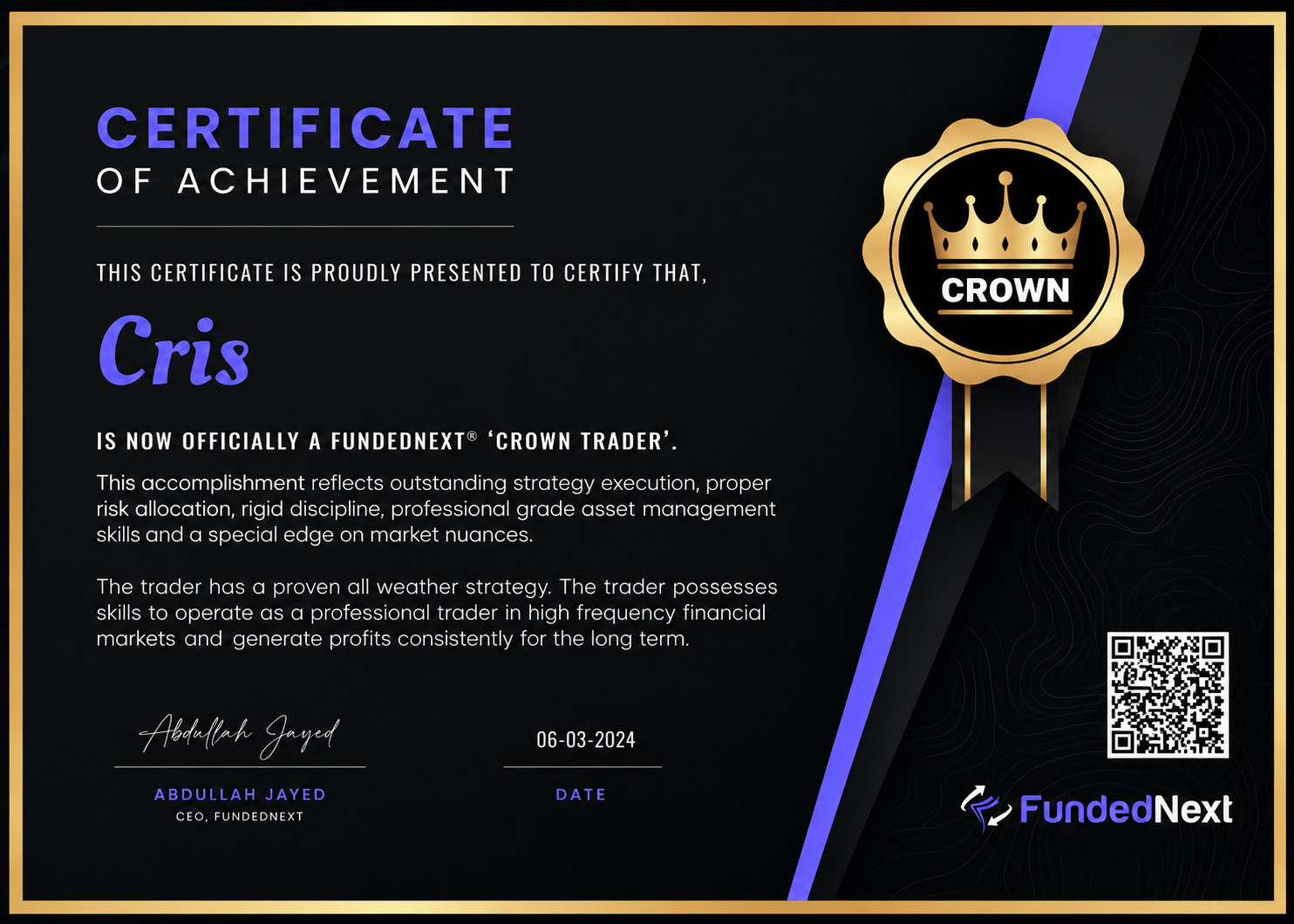 FundedNext — Crown Trader